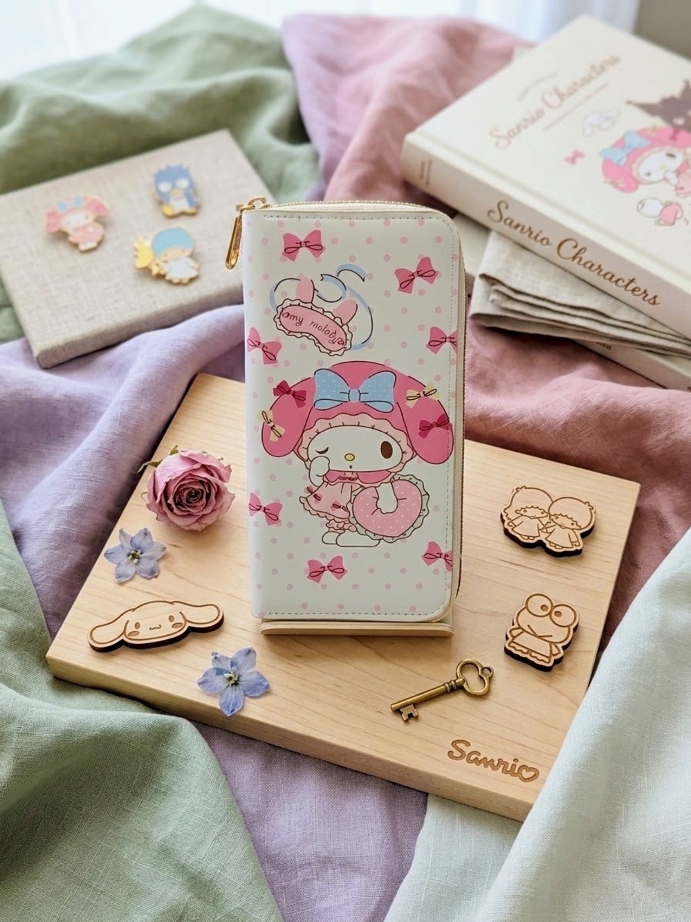 Sanrio My Melody White and Pink Zip Around Wallet